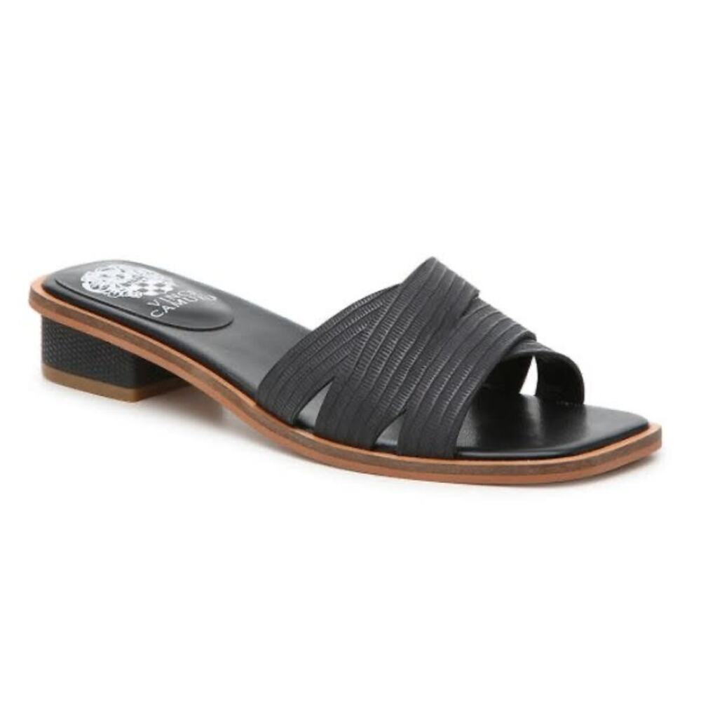 Sold-Vince Camuto Black Slip on Sandal, Size 9.5M - Picture 1 of 9